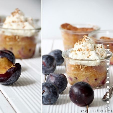 Pflaumenkuchen im Glas