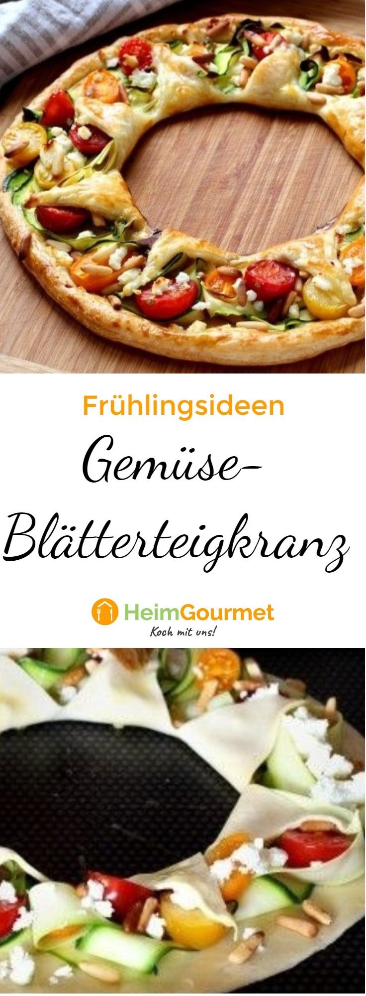 Dieser hübsche Blätterteigkranz mit Gemüse ist die Krönung eures ...