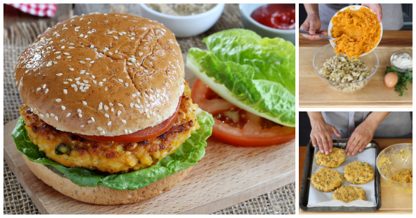 Herrlich leckerer Veggie-Burger mit selbstgemachtem Getreide-Linsen-Patty