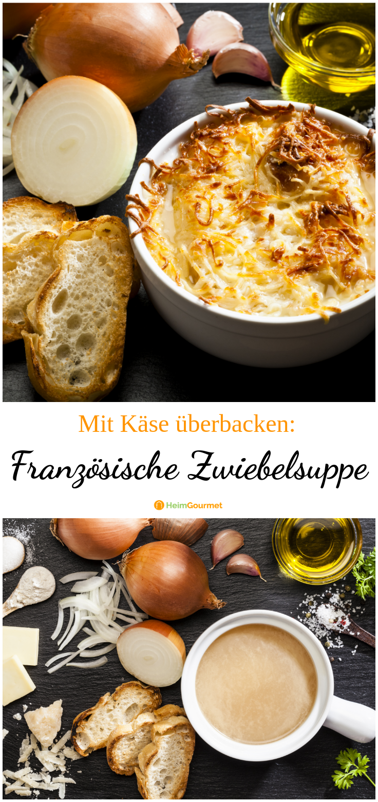 Unser Gaumen sagt Olàlà: Französische Zwiebelsuppe mit Käse überbacken