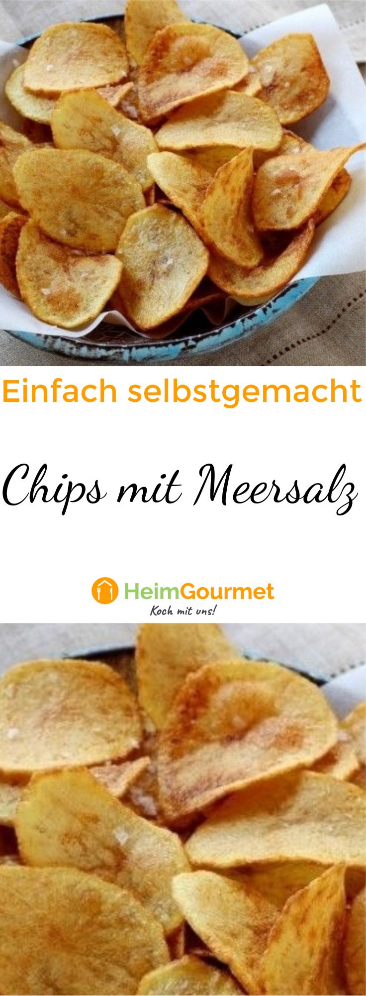Selbst gemachte Chips mit Meersalz