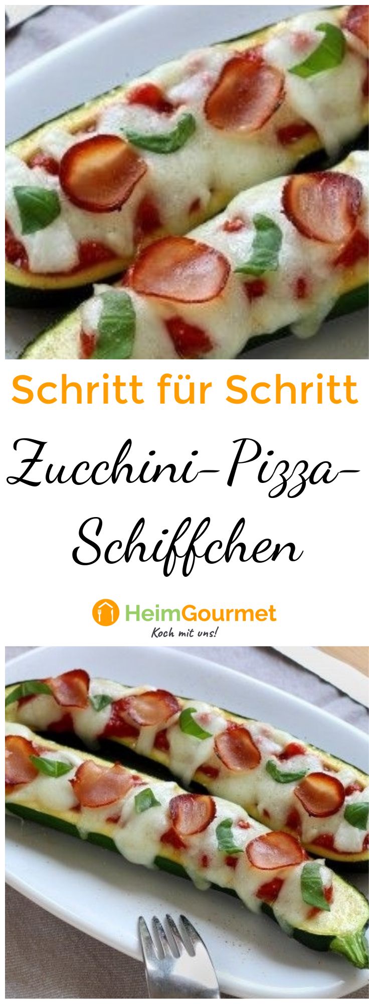 Step by Step zu leckeren Zucchini-Pizza-Schiffchen