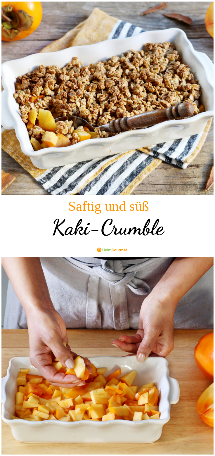 Saftig-süßer Kaki-Crumble