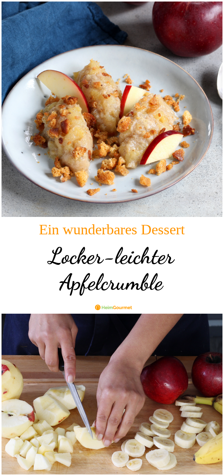 Leicht und gut verdaulich: Fruchtiger APFELCRUMBLE mit Sprudelwasser