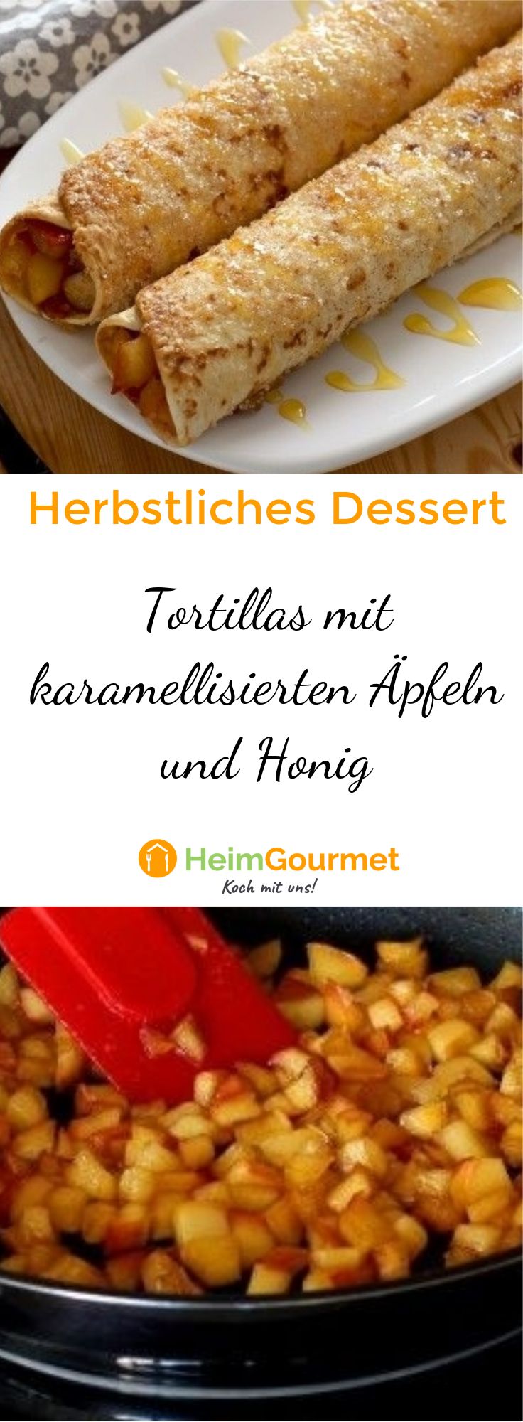 Express-Dessert: Tortillas mit karamellisierten Äpfeln und Honig