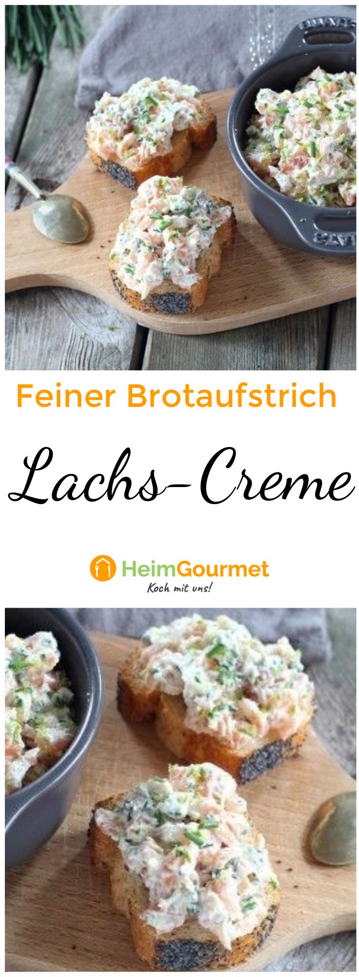 Feiner Brotaufstrich: LACHS-CREME mit Frischkäse &amp; Schnittlauch