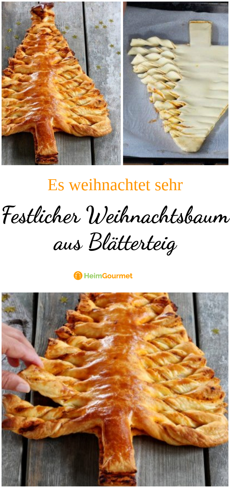 Festlicher Weihnachtsbaum aus Blätterteig