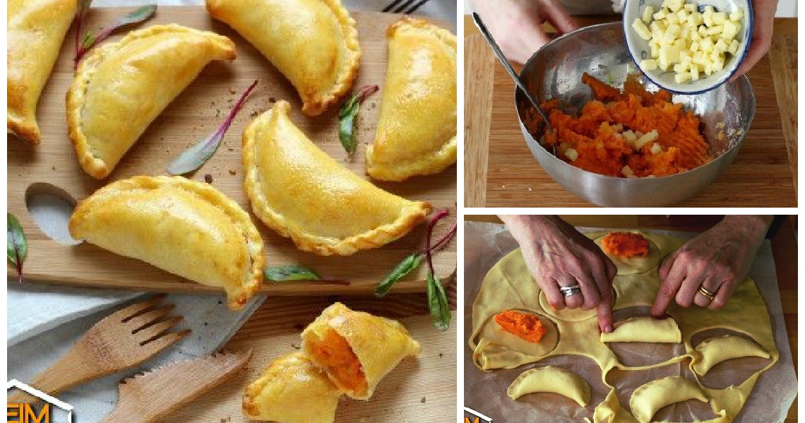Köstliche Blätterteigtaschen mit Süßkartoffel-Käse-Püree