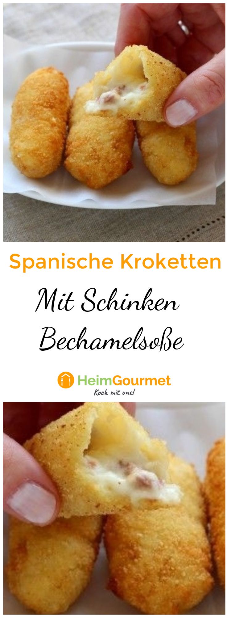 Spanische Kroketten mit Schinken und Béchamelsoße