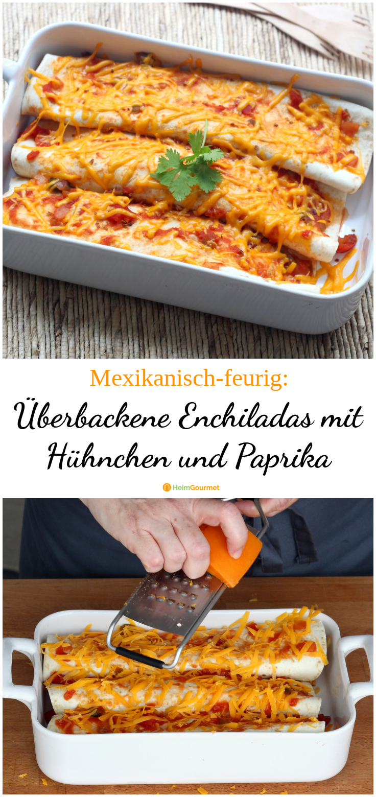 Zeit für Comfort-Food: Überbackene Enchiladas mit Hühnerfleisch-Paprika ...