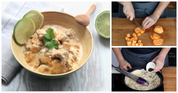 Exotisches Thai-Curry mit Schweinefleisch und Süßkartoffeln