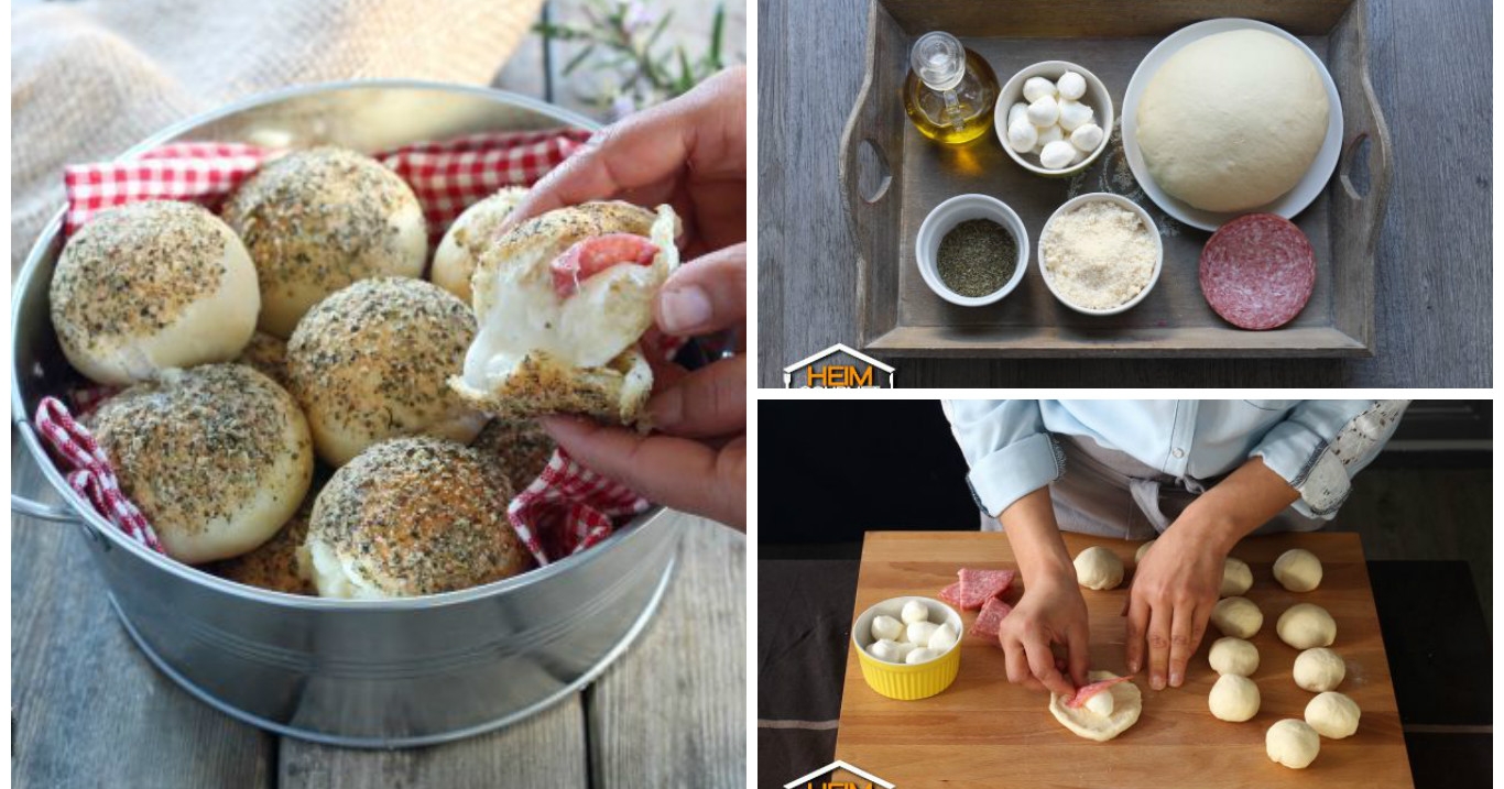 Italienische Partybrötchen mit zartschmelzender Mozzarellafüllung