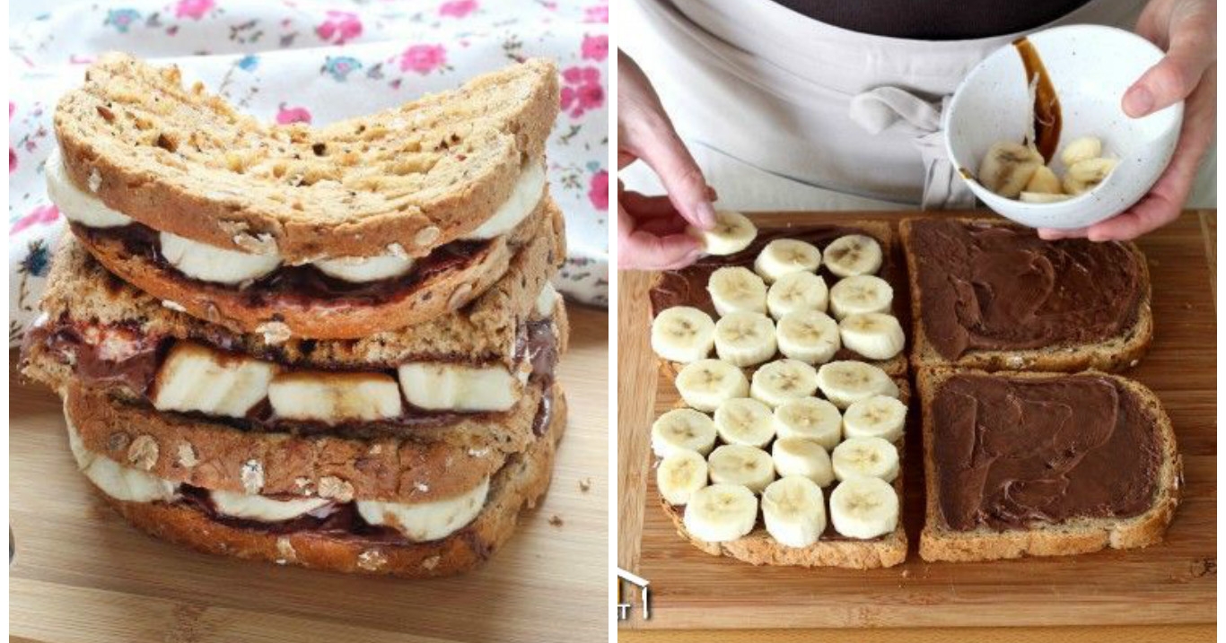 Süßes Frühstück: Nutella-Bananen-Toast XXL