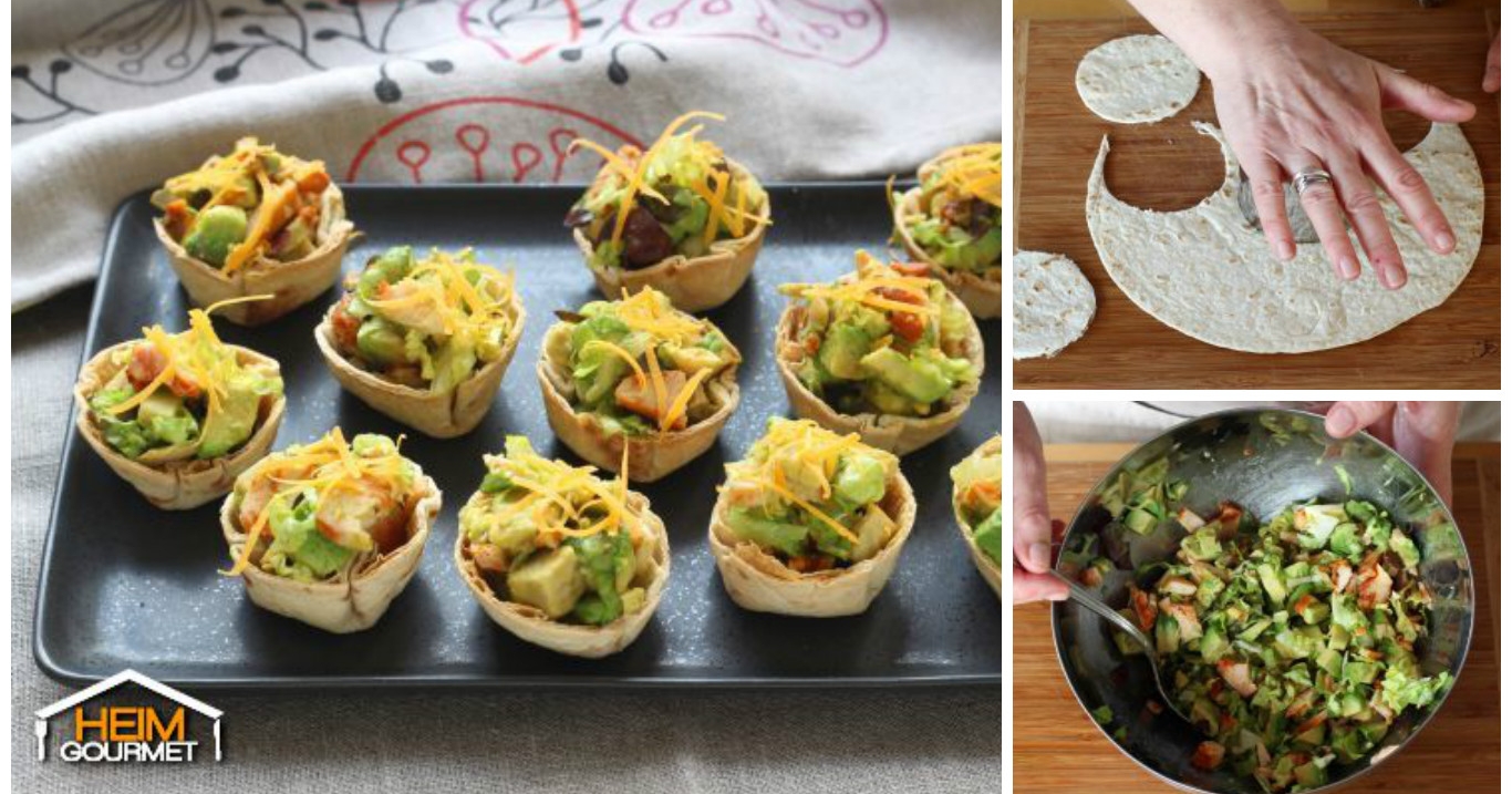 Stilvolles Fingerfood aus herzhaft gefüllten Tortillabechern