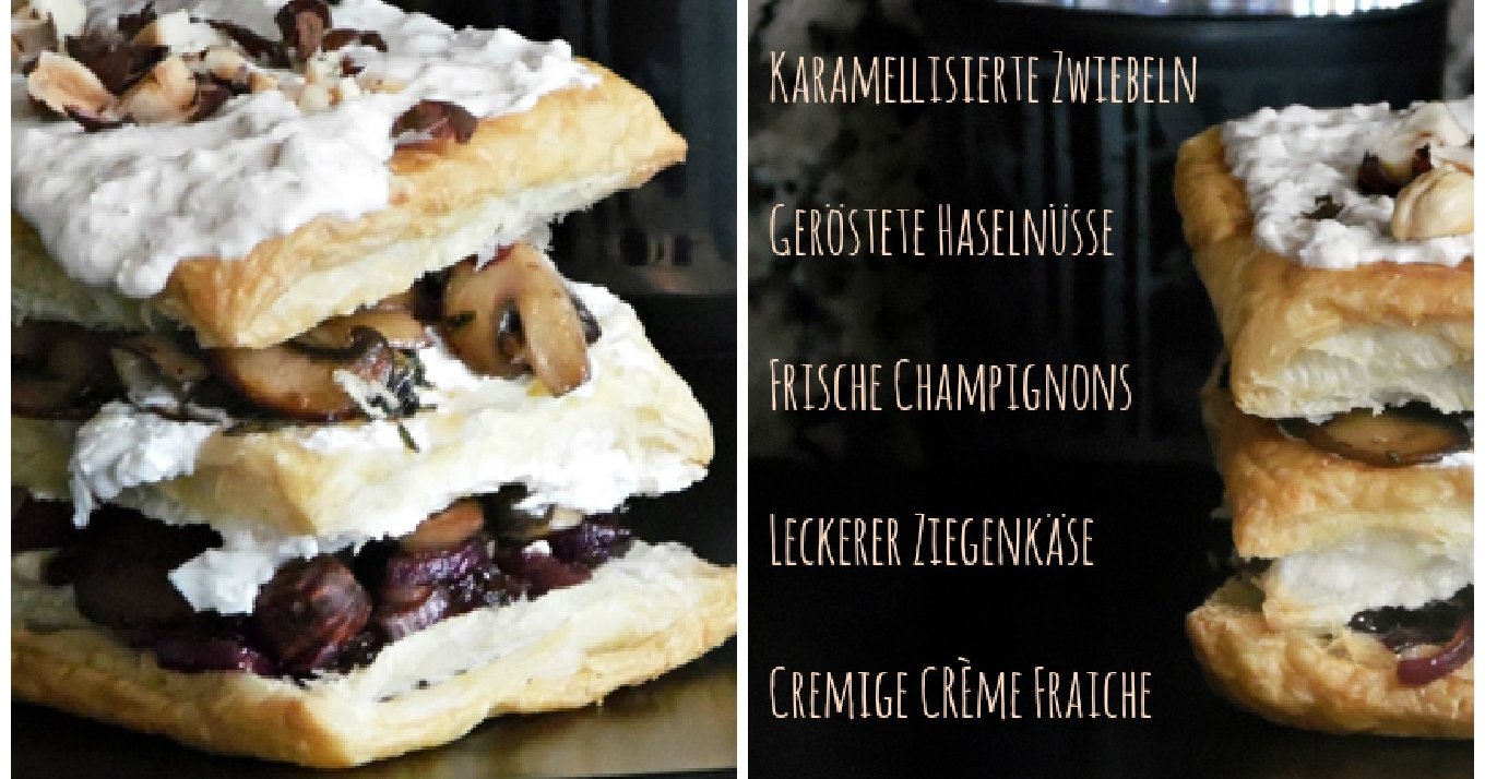 Champignons Millefeuille mit karamellisierten Zwiebeln &amp; Haselnüssen (2 ...