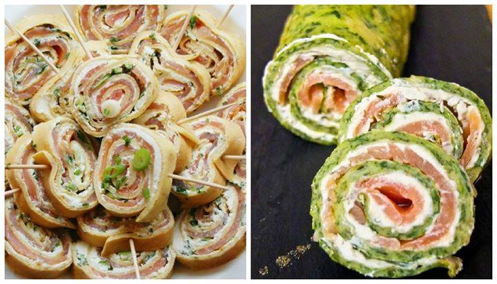 Stilvolles Fingerfood: LACHS-SPINAT-RÖLLCHEN mit Frischkäse - der Hit ...